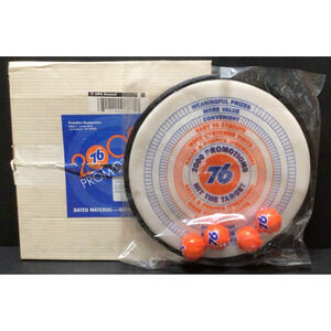 Union 76 Gas Oil Dartboard Vtg Dealer Promo Advertising Sign 15" NOS in Box 927A